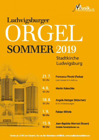 Förderverein unterstützt Ludwigsburger Orgelsommer 2019